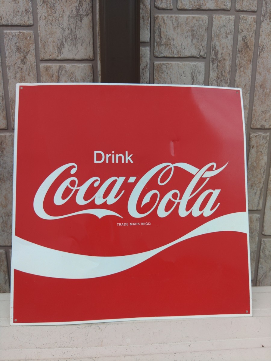 コカ・コーラ 昭和レトロ ブリキ看板 Coca Cola 当時物 ホーロー看板