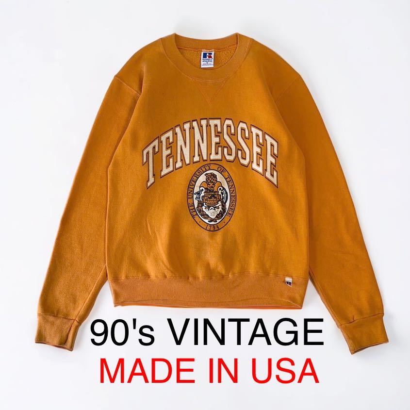 90's VINTAGE USA製 RUSSELL カレッジプリント スエット スウェット トレーナー ラッセル テネシー大学 ビンテージ 輸入 古着 90年代