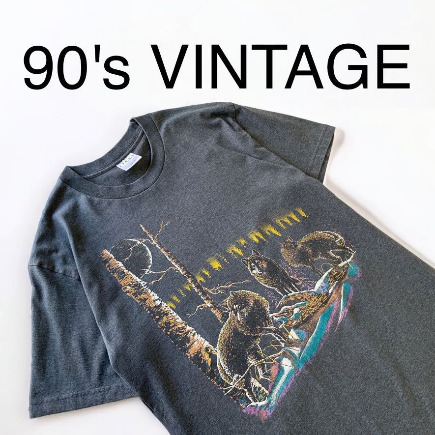 専門ショップ 90's VINTAGE 半袖Tシャツ wolves 狼 ウルフ ビンテージ