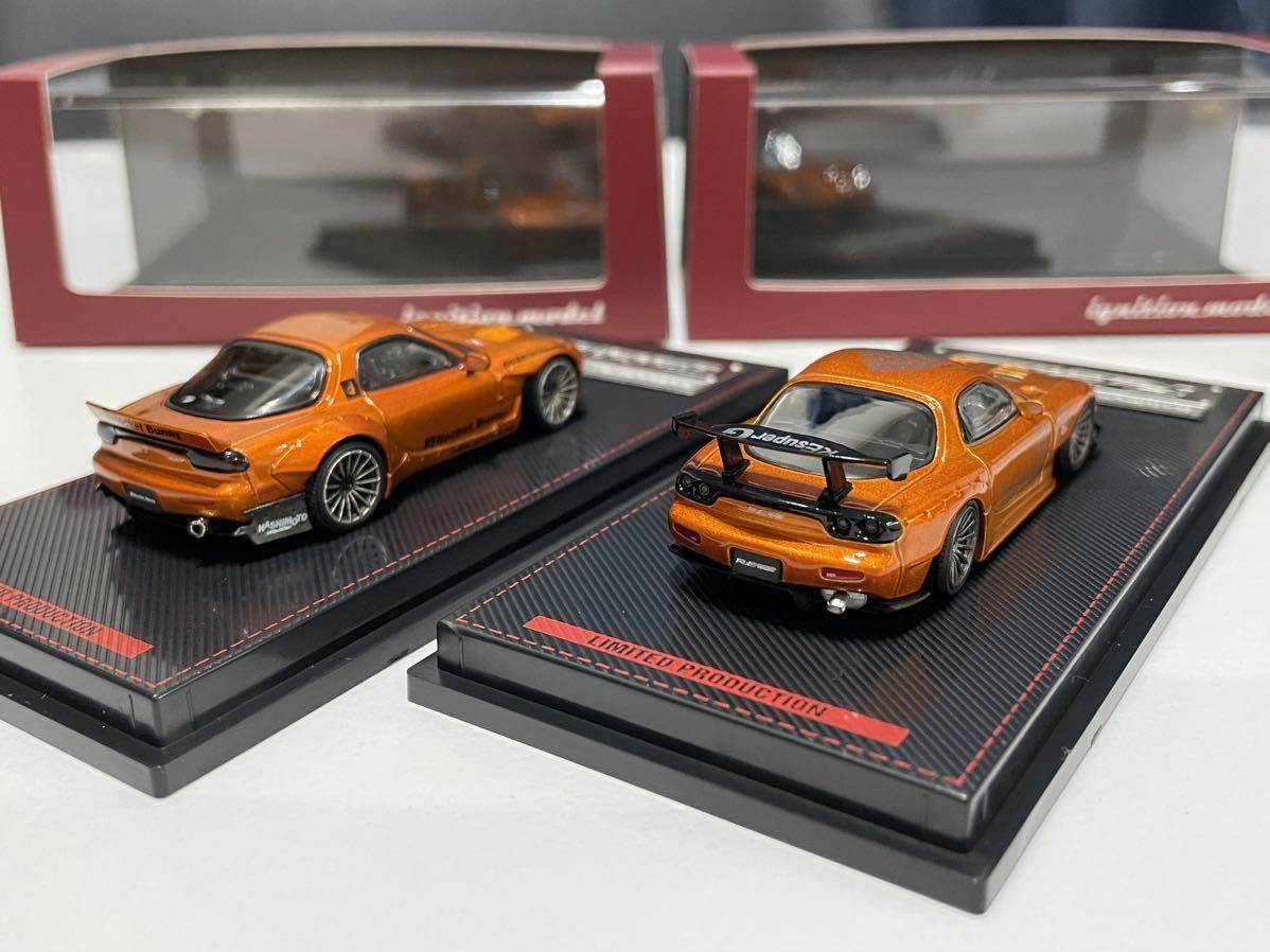 売切 1円 スタート セール 1/64 Ignition Model IG64 イグニッションモデル マツダ RX-7 FD3S RE雨宮 パンデム ロケットバニー 2台セット_画像2