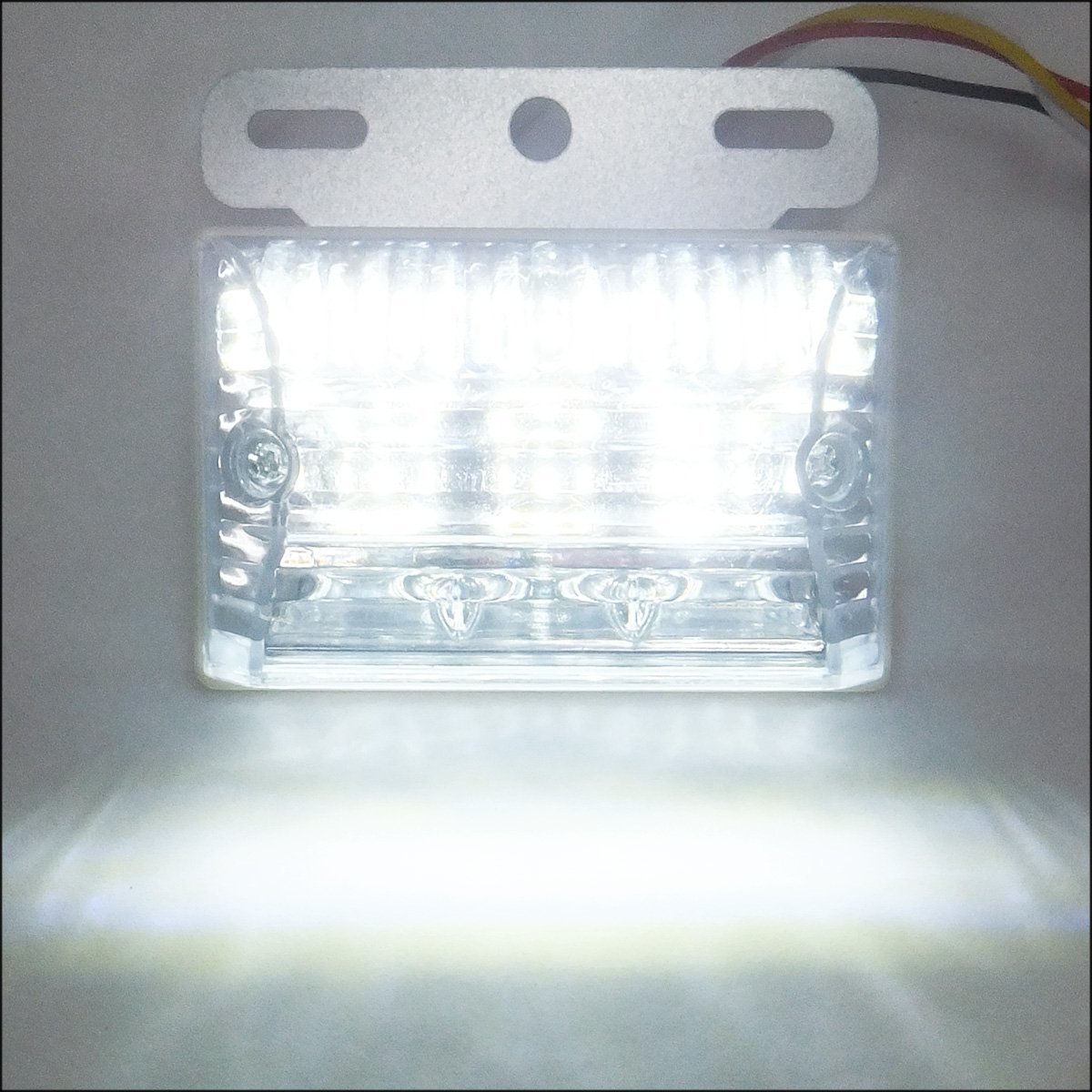 LEDサイドマーカー 白＋白 (II)【10個セット】24V 角型 ステー ホワイト ダウンライト付 トラック/14ψ_画像8