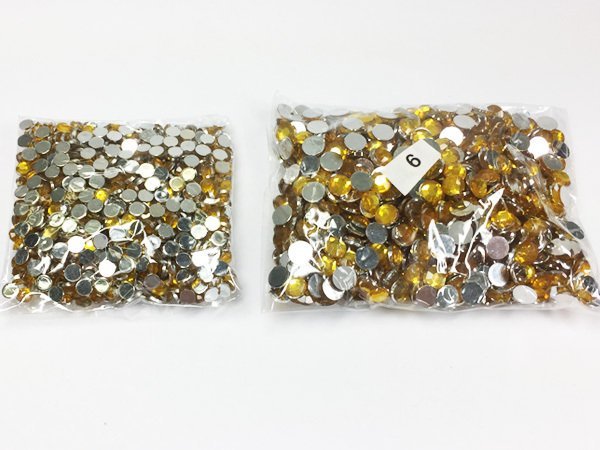  rhinestone set (03) approximately 1700 piece largish 4mm 6mm 2 kind yellow nails decoration mail service /22ψ