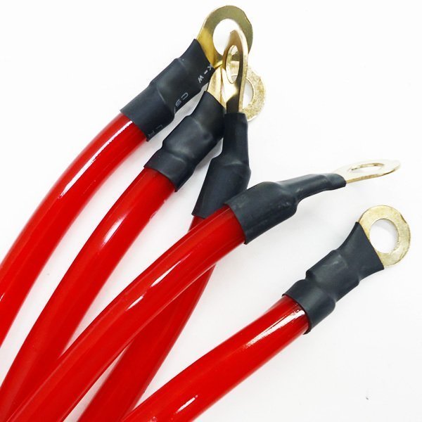  engine for earthing cable kit ( red ) 5 pcs set terminal attaching fuel economy improvement wire kit /10ψ