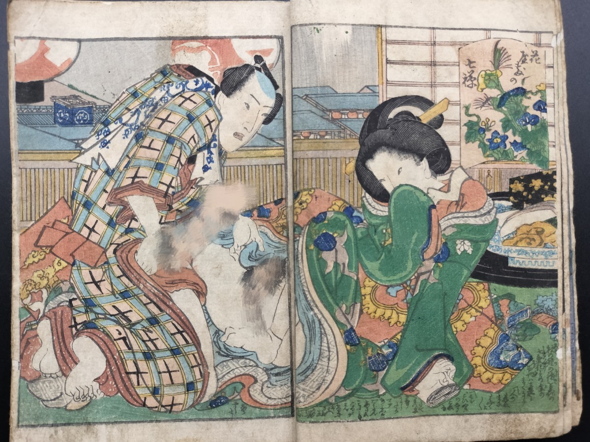 江戸期春画 淫水亭「恋情花名所」真作 錦絵 浮世絵 和本 艶本 枕 江戸期春画 淫水亭「恋情花名所」真作 錦絵 浮世絵 和本 艶本 枕