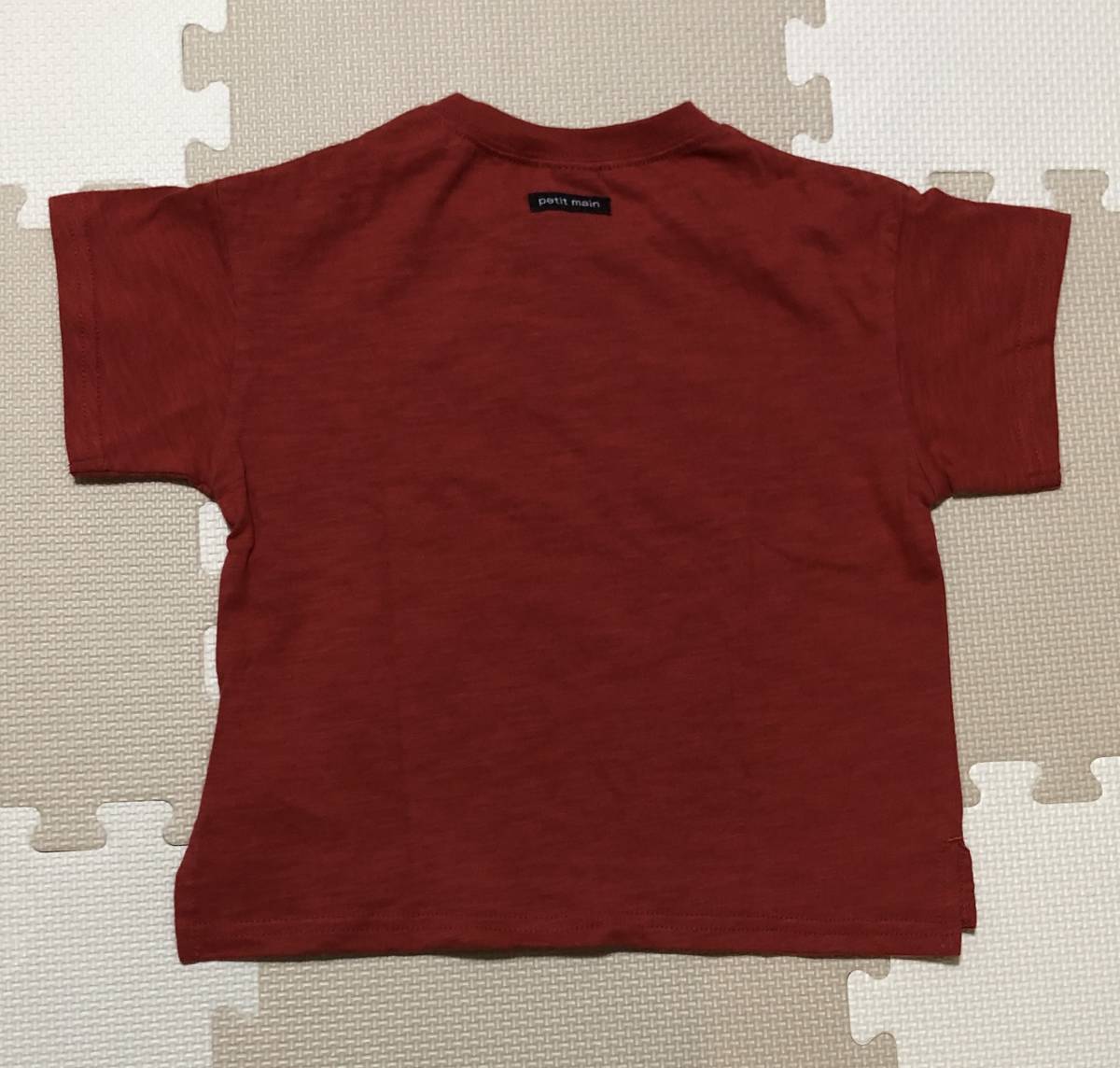 【新品】Petit main 恐竜Tシャツ / ぺティマイン，ダイナソー，Tシャツ，90サイズ，男の子・女の子，濃赤　レッド_画像3