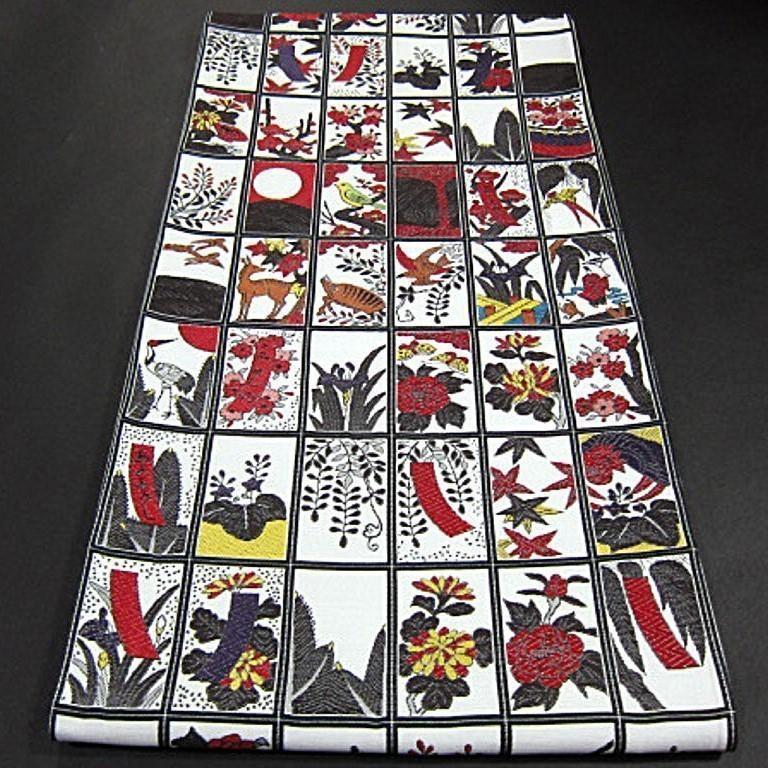 新品【御仕立上】西陣織六通柄高級袋帯 花札(花かるた) オリエンタル