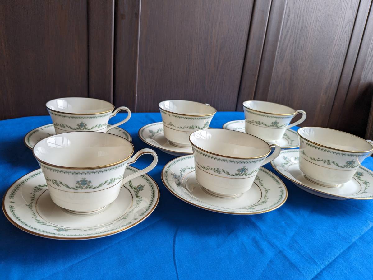 送料無料★レア ノリタケ Noritake BLAKESLEY　７５５４　コーヒーカップ＆ソーサー 6客セット ★