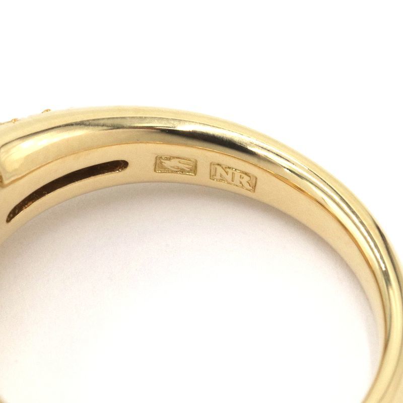  Nina Ricci всего 0.83ct бриллиантовое кольцо 12 номер K18YG новый товар с отделкой лента узор желтое золото кольцо ювелирные изделия б/у бесплатная доставка 