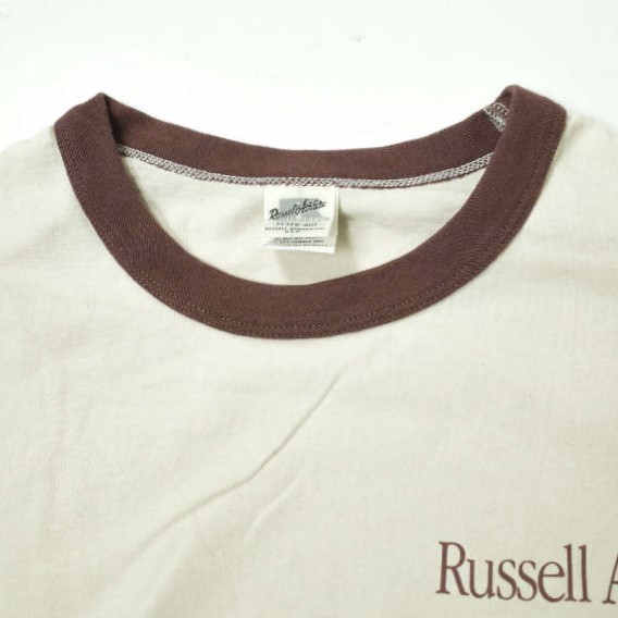 RUSSELL ATHLETIC x B:MING by BEAMS ラッセルアスレチック ビーミング バイ ビームス 23SS 別注 ロゴリンガーTシャツ M BONE g12137_画像4