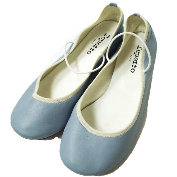 repetto レペット フランス製 レザーストラップシューズ 38(24cm) ブルー バレエシューズ LIO メリージェーン フラットソール g10164