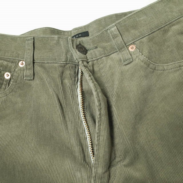 LENO リノ 21AW 日本製 5P TAPERED CORDUROY PANTS テーパードコーデュロイパンツ H2102-PT003 32 KHAKI ボトムス g11857_画像4