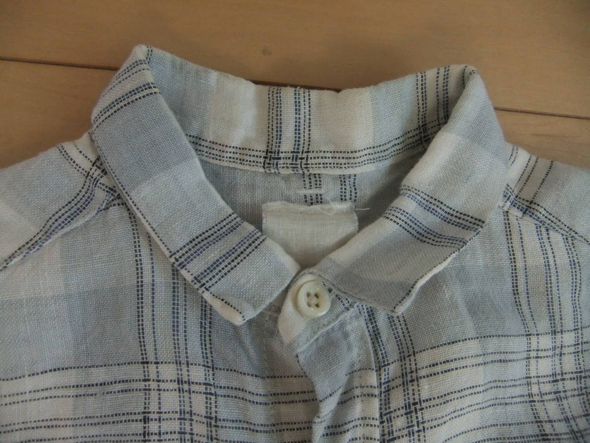 サイズ00 MADE IN JAPAN STRATO MAILLOT LINEN SHIRTS MADE IN JAPAN 日本製 麻 リネン 半袖シャツ white grey_画像2