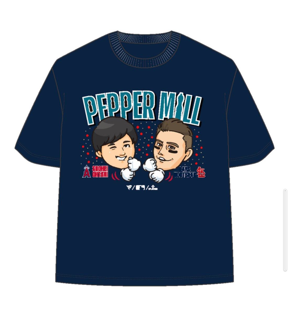 大谷翔平＆ヌートバー イラストTシャツ Mサイズ ネイビー 新品未開封