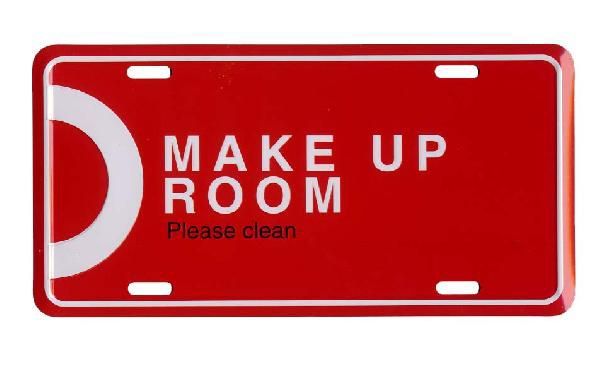 【在庫処分価格】MAKE UP ROOM 部屋を掃除してください ライセンスプレート アメリカ 雑貨 アメリカン雑貨_画像1
