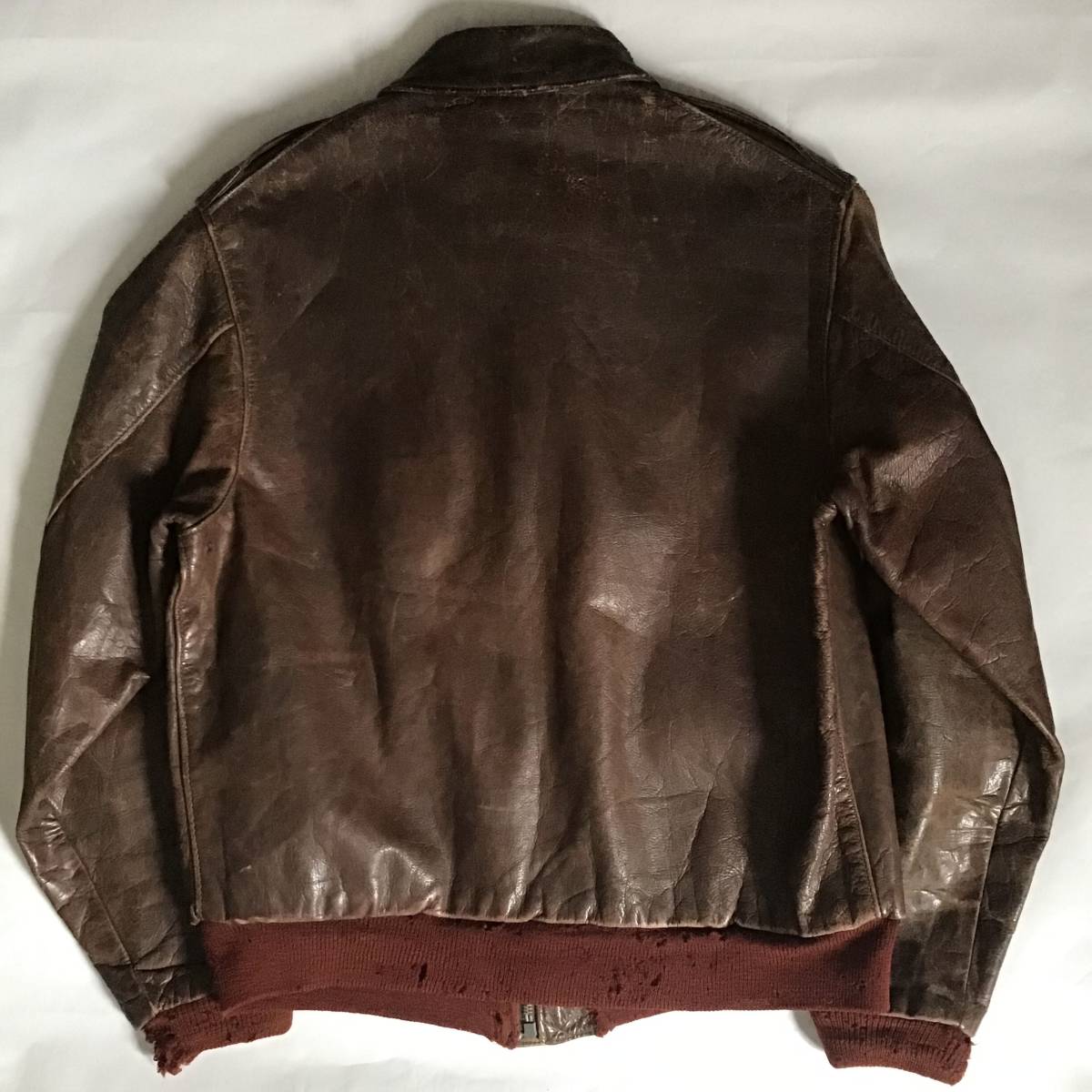 超SPECIAL 実務 幻 赤リブ A-2 Aero Leather 40s WW2 大戦 米軍 USAF AIR FORCE Vintage 実物 フライト 42-15142-P / LEVIS 501 506 507 XX_画像4