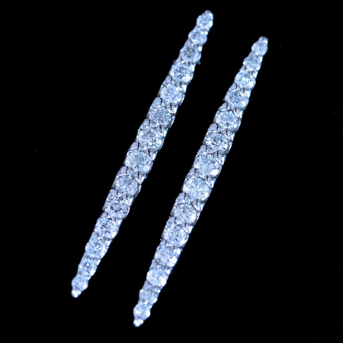 *PE3079【BC新作ブライダルジュエリー】Spear Earrings 美しい天然ダイヤモンド１．００ct 最高級Pt900無垢男女兼用ピアス 新品