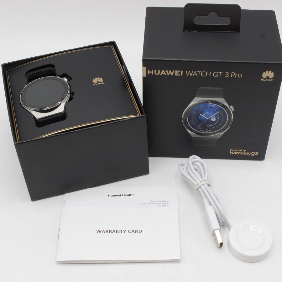 美品】HUAWEI WATCH GT3 Pro 46mm ODN-B19 チタン アクティブモデル ブラック スマートウォッチ ファーウェイウォッチ  本体