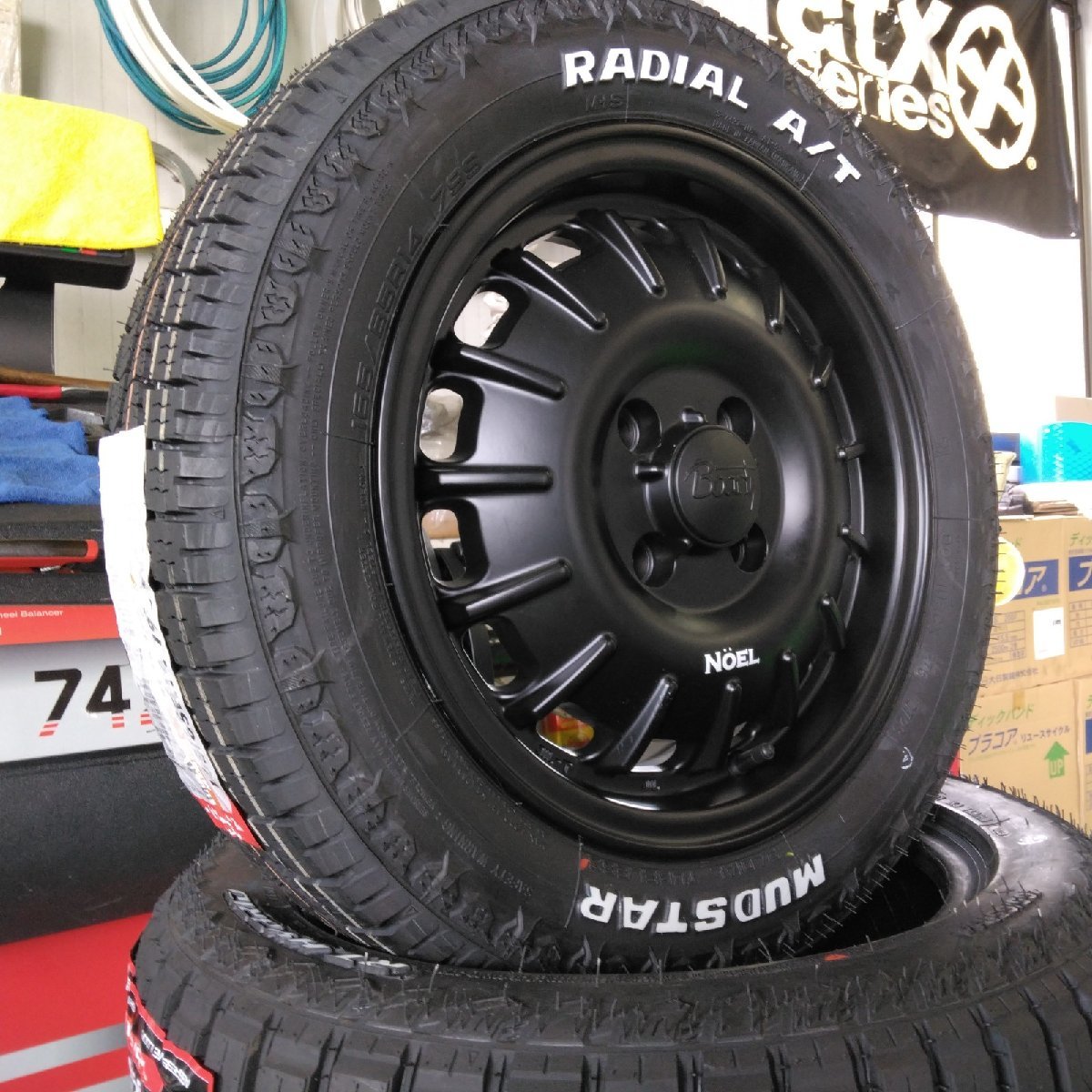 新発売 Noel ハスラー タフト デリカミニ ウェイク スペーシアギア MUDSTAR Radial AT 165/60R15 15インチ タイヤホイールセット_画像1