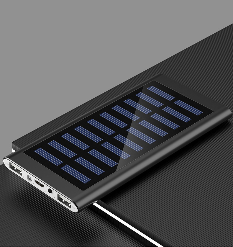 30000mAh モバイルバッテリー 急速充電 大容量 　軽量 薄型 2台同時充電　ソーラーバッテリー　LED照明　PSE認証済 カラー：ブラック_画像3