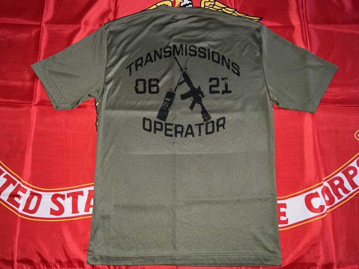 MADE IN USA 中古 USMC TTP TRANSMISSIONS 06 21 OPERATOR DRI Tシャツ SPORT-TEK MEDIUM ODの画像4