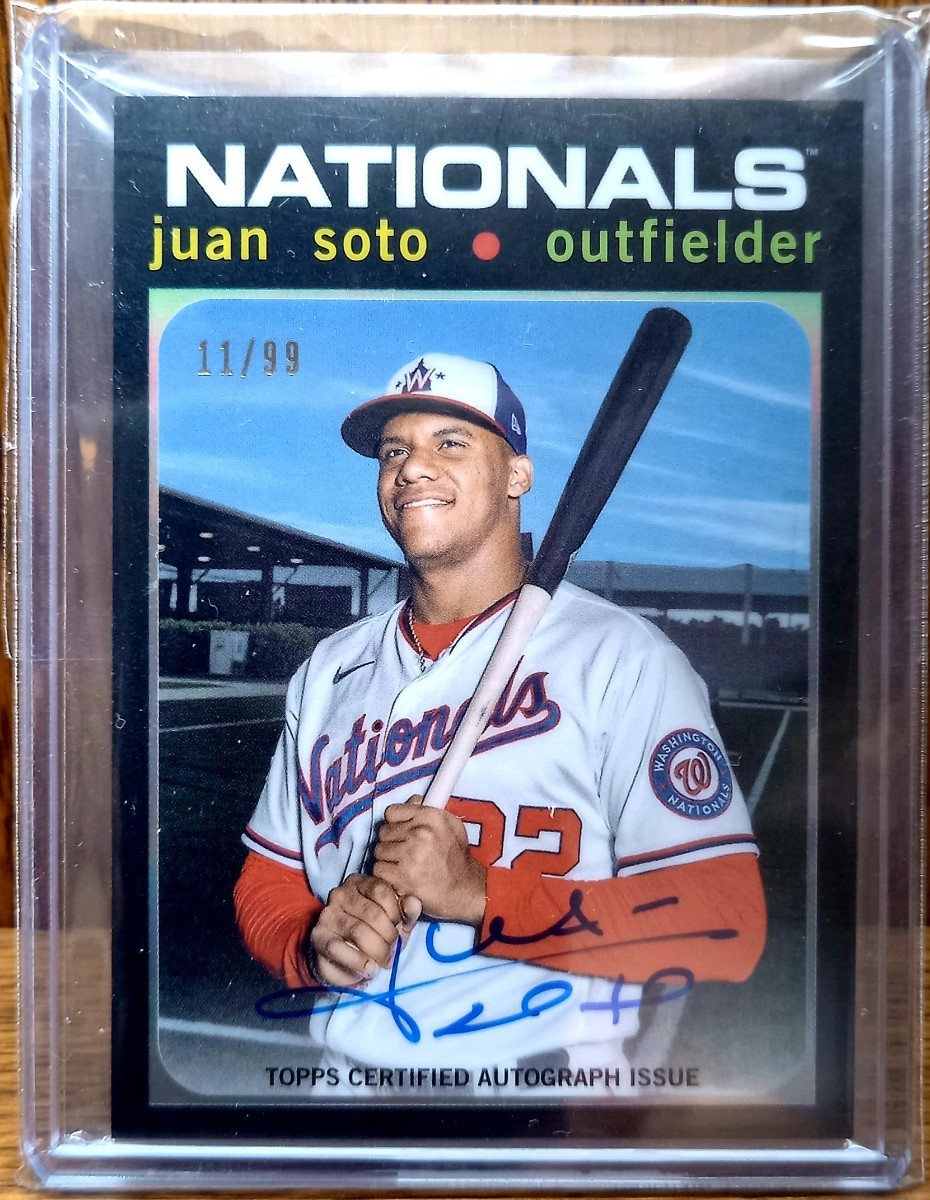 絶好調　juan soto 2021 topps baseball tribute auto MLB 99シリ　直筆サインカード_画像1