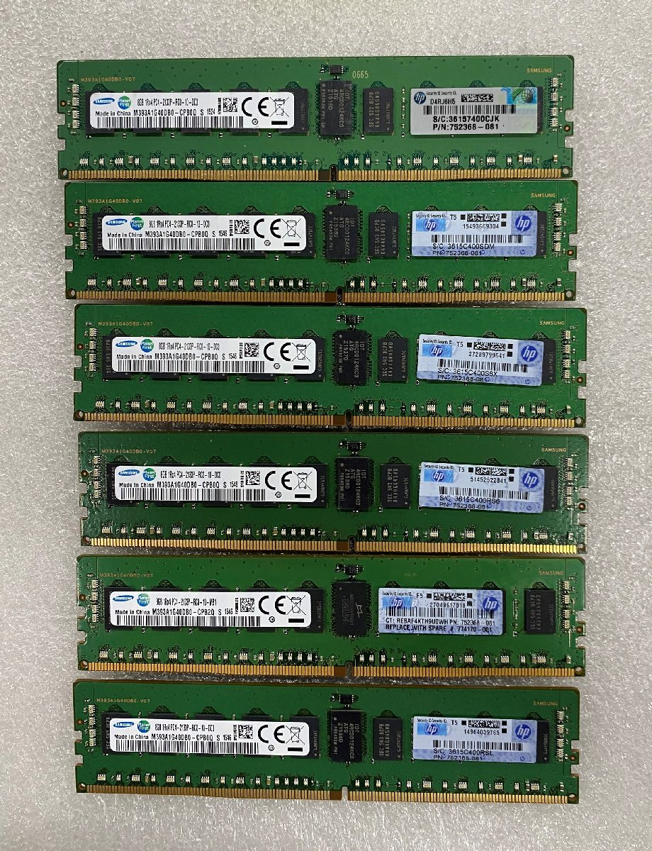 メモリSAMSUNG 8GB 1Rx4 PC4-2133P ※8GB×6枚計48GB (管：8773