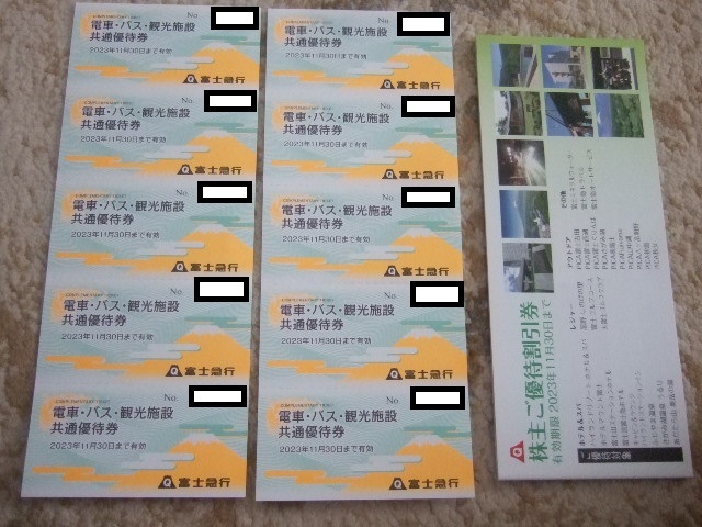 富士急行 株主優待 電車・バス・観光施設共通優待券 5枚セット (富士急