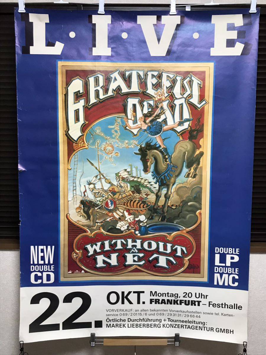 当時物 非売品 GRATEFUL DEAD WITHOUT A NETライブ ツアー 特大 ポスター / A0 841mm × 1189mm / ヴィンテージ グレイトフル・デッドの画像2