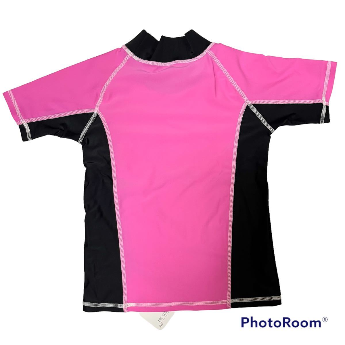  новый товар Rush Guard 130cm купальный костюм tops короткий рукав розовый 130 см море бассейн морская вода . солнцезащитное средство nisen размер 130 симпатичный 