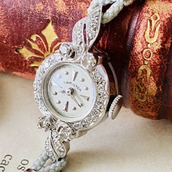 特別価格 【高級時計ハミルトン】Hamilton 14K 24ダイヤ 手巻き 腕時計