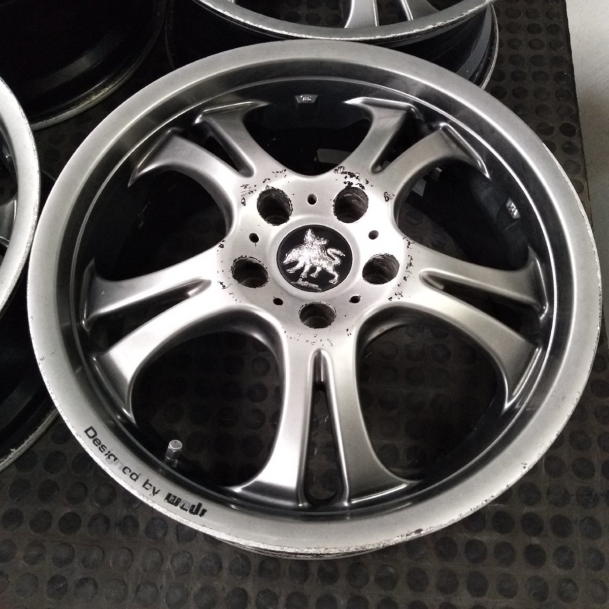 管理番号：S7-98【4本価格】【17x7J 5x114.3 ET+48 ハブ73】weds kranze ケルベロス・ノア ヴォクシー等・直接引取可能・下取り可能の画像3