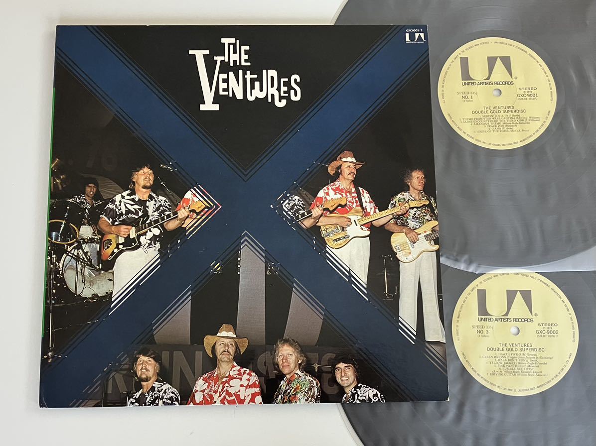 最新決定盤！ベンチャーズ The Ventures DOUBLE GOLD SUPERDISC 78年2枚組LP キングレコード GXC9001/2 Pipeline,Caravan,Wipe Out,Apache_画像1