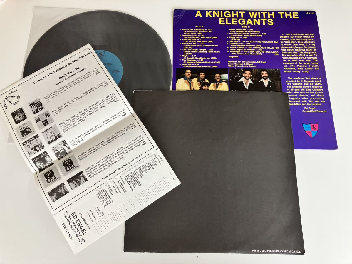 The Elegants/ A Knight With The Elegants LP CRYSTAL BALL RECORDS US LP101 81年初LP,エレガンツ,US DOO WOP VOCAL,ネオロカ,ROCKABILLY_画像4