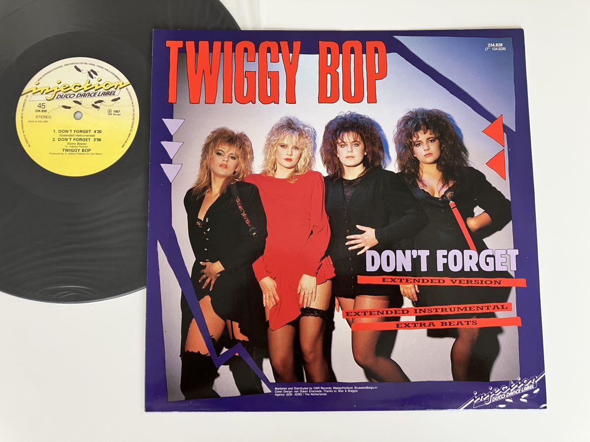 【希少オランダOri】TWIGGY BOP/Don't Forget(Extended,Inst,Extra Beats)12inch INJECTION DISCO 234.828 87年EURO DISCO,BIGヘア美ジャケ_画像2