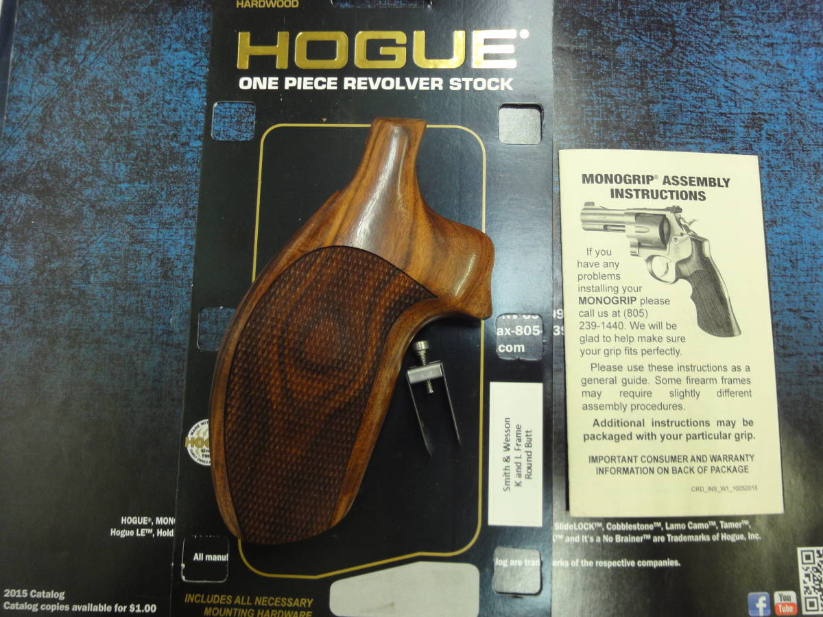 HOGUE Kフレーム ラウンド checker 19311 230727 木製 グリップ ホーグ M10 M19 M66 M500