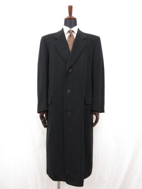 品多く (メンズ) チェスターコート マキシ丈 【ダンヒル dunhill】カシミア100% size52相当 イタリア製●17MW2689● ブラック コート 品多く (メンズ) チェスターコート マキシ丈 【ダンヒル dunhill】カシミア100% size52相当 イタリア製●17MW2689● ブラック コート
