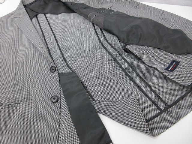 HH美品 【スーツカンパニー THE SUIT COMPANY】 2ボタン 2パンツ スーツ(メンズ)165cm-6Drop グレー×黒 マイクロ千鳥風 HCT887●27RMS5712_画像7