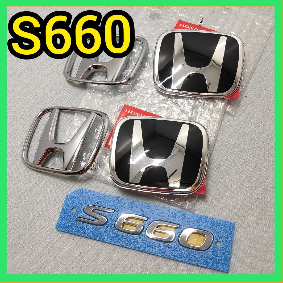 ★S660★黒×銀★エンブレム★タイプR★typeR★ピアノブラック★新品★送料込★HONDA★ホンダ★両面テープ付き★匿名発送★