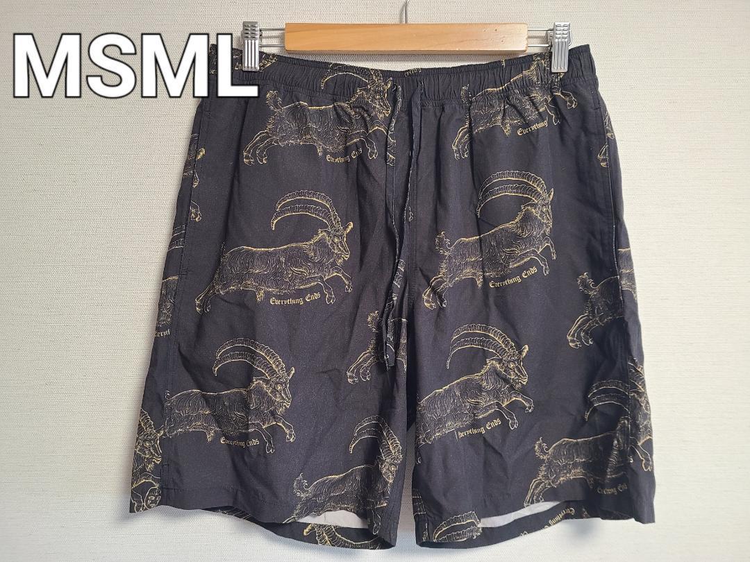 MSML ショートパンツ ハーフパンツ グラフィック 総柄 ショーツ やぎ M_画像1