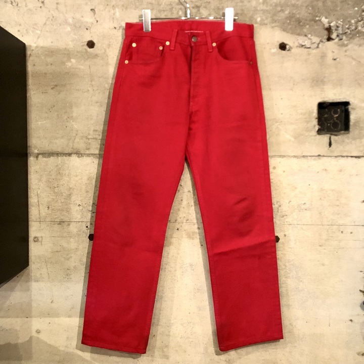 29218 ビンテージ 90s USA製 LEVI'S リーバイス 501 レッド デニム パンツ カラーパンツ