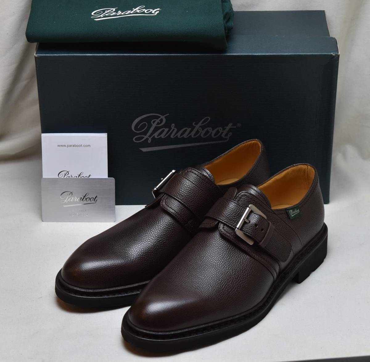 SALE!! パラブーツ paraboot ロティ LOTY GR MOKA シングルモンク 焦げ茶グレインレザー 145443-6.5　25-25.5cm相当 未使用品 フランス製_画像1