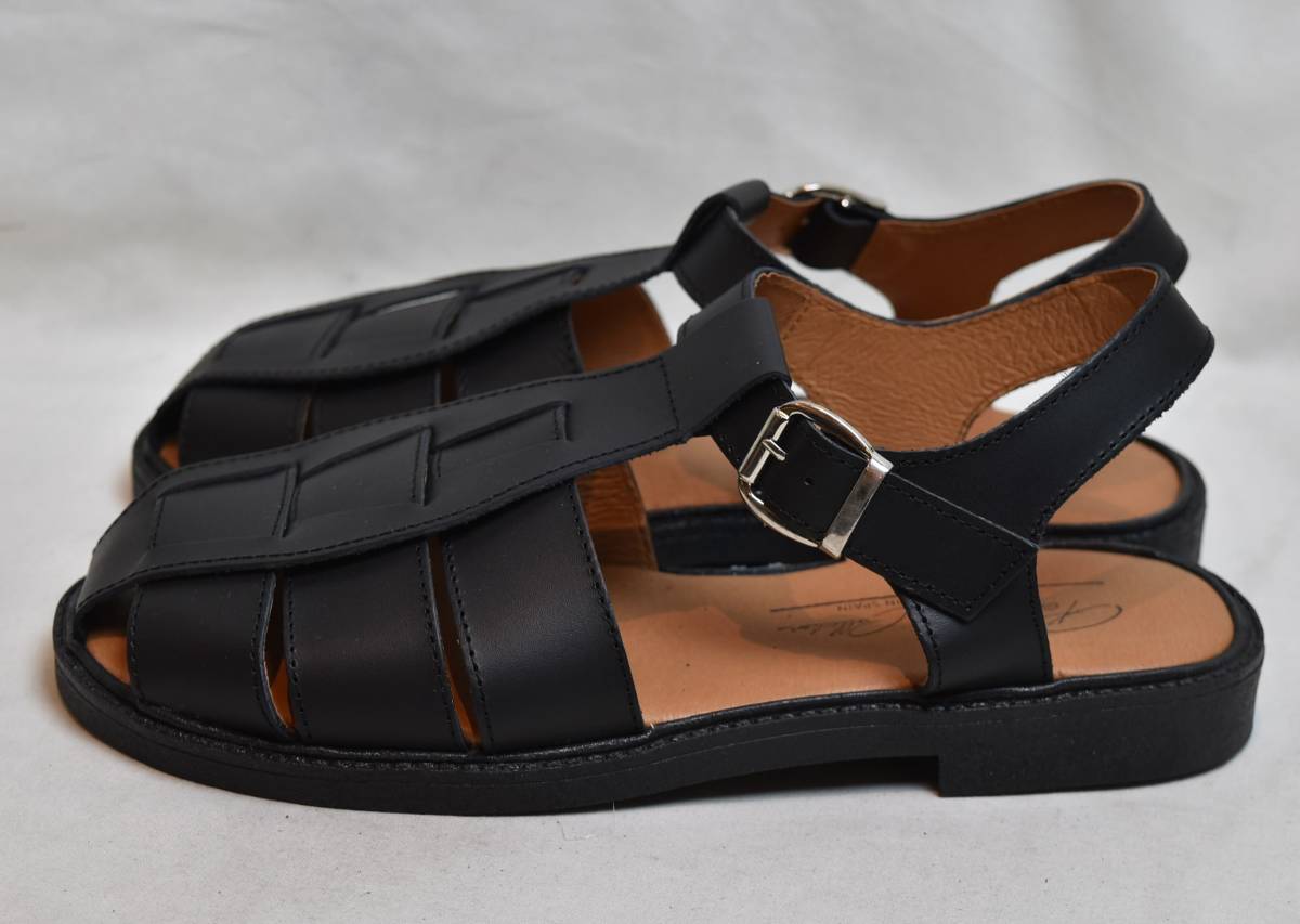 Bio Penelopepene Rope comfortable g LUKA sandals black leather No.5711 SIZE41 26cm corresponding Spain made unused goods 