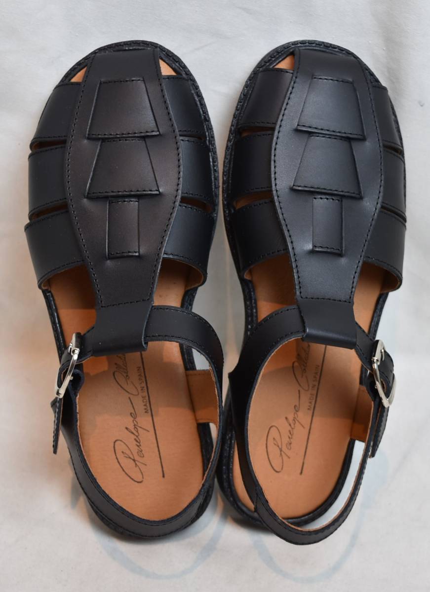 Bio Penelopepene Rope comfortable g LUKA sandals black leather No.5711 SIZE41 26cm corresponding Spain made unused goods 