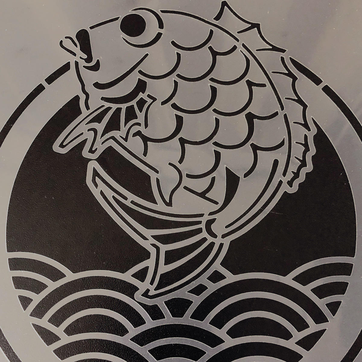 * морской лещ . синий море волна японский стиль иллюстрации stencil сиденье выкройки дизайн NO801