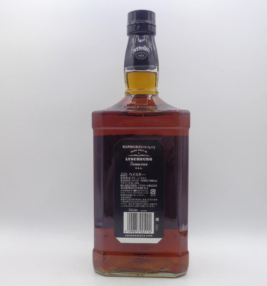 【同梱不可】特大 JACK DANIEL'S Old NO.7 ジャック ダニエル テネシー ウイスキー 未開封 古酒 3000ml 40％ X225683_画像3