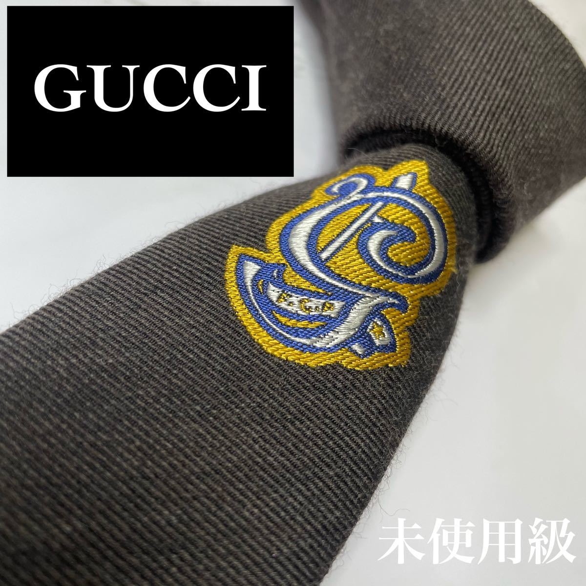 ✨未使用級✨GUCCI ネクタイ 現行 激レア ワンポイント 刺繍 ナロータイ-