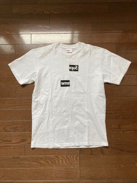 Supreme Comme des Garcons SHIRT Split Box Logo Tee 白 シュプリーム コムデギャルソン tシャツ  スプリット ボックスロゴ M 18AW