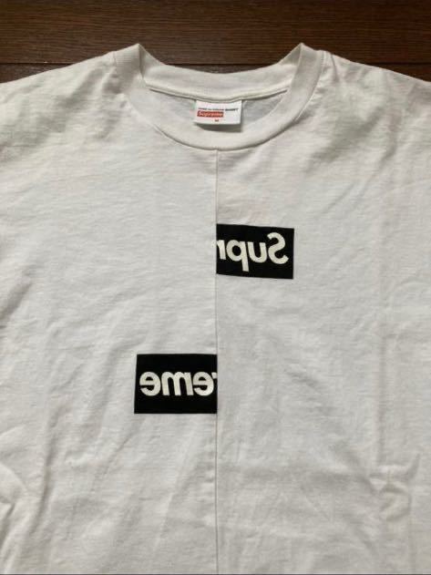 Supreme Comme des Garcons SHIRT Split Box Logo Tee 白 シュプリーム コムデギャルソン tシャツ スプリット ボックスロゴ M 18AW