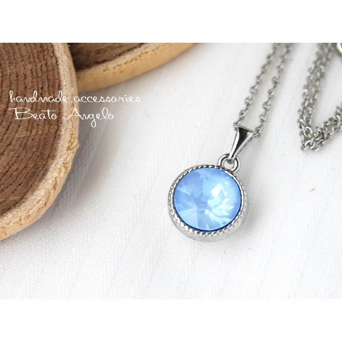 *+angelo+. peace crystal 1088. necklace (n-156) crystal Sky ig Night S one bead light blue Swarovski 