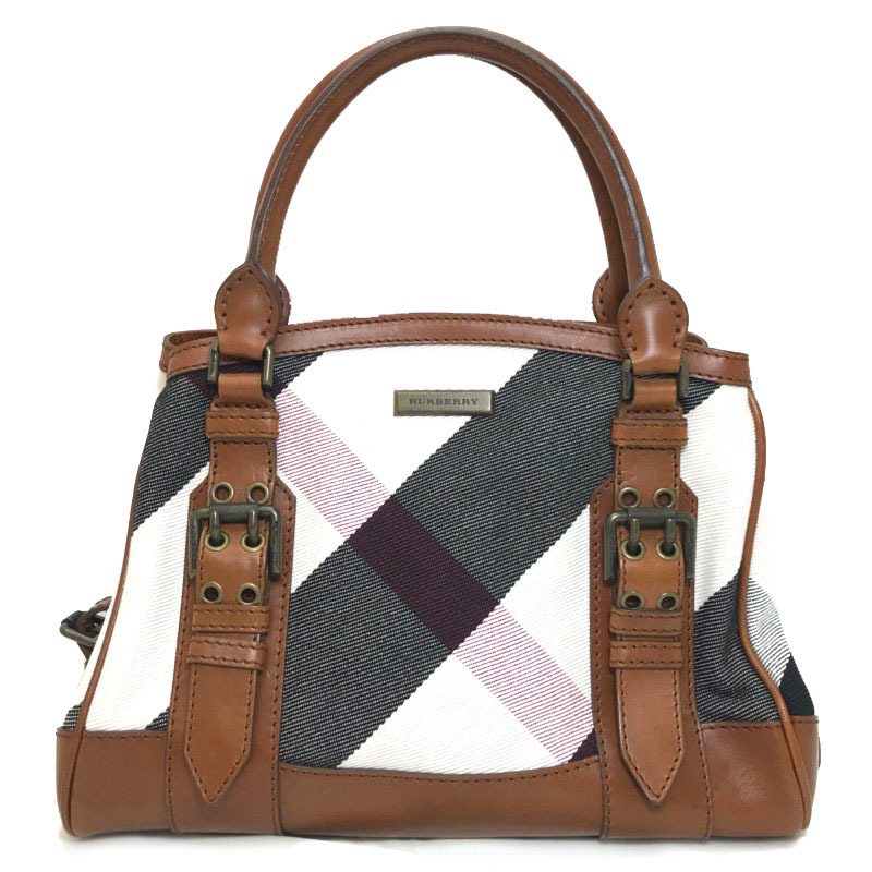 中古 美品 バーバリー BURBERRY チェック ハンドトート バッグ 肩掛け